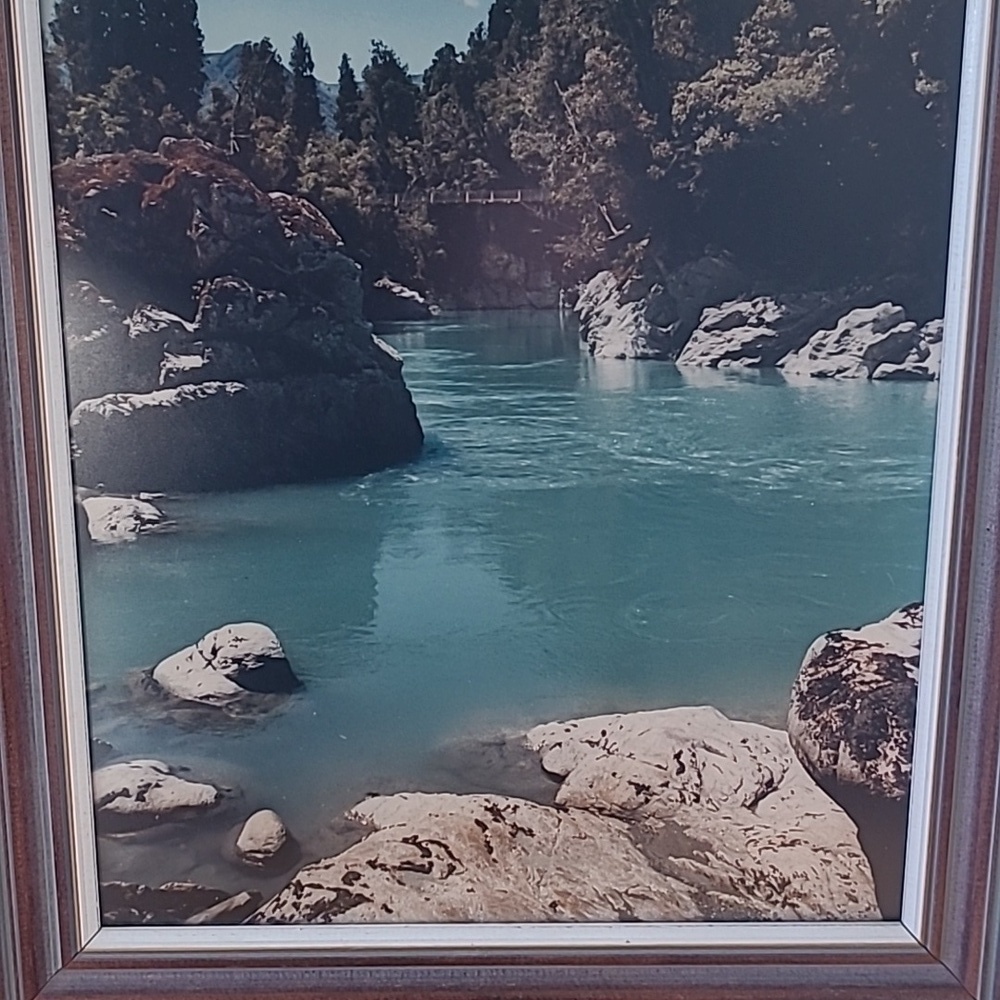 VINTAGE FRAMED PHOTOGRAPHY ART 'Hokitika Gorge' by Ulrich Walthert 1984 - Picture 4 of 12